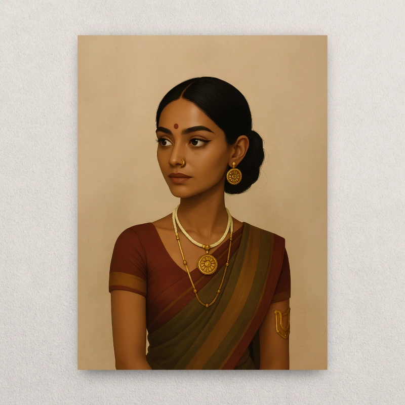 Elegant Indian Female Portrait Canvas Art (2) Elegant Indian Female Portrait Canvas Art (2)