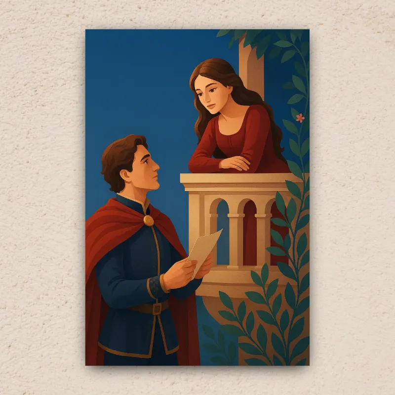 The Balcony Scene Romantic Canvas Print (1)
