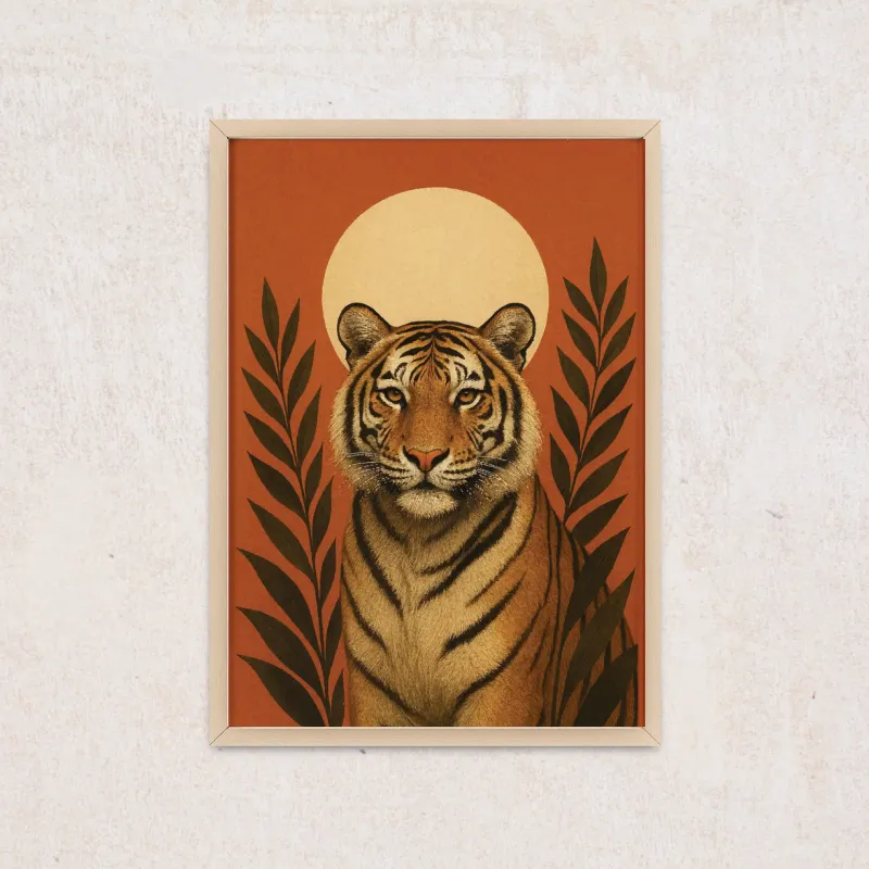 Tiger Poster with Wooden Frame (1)