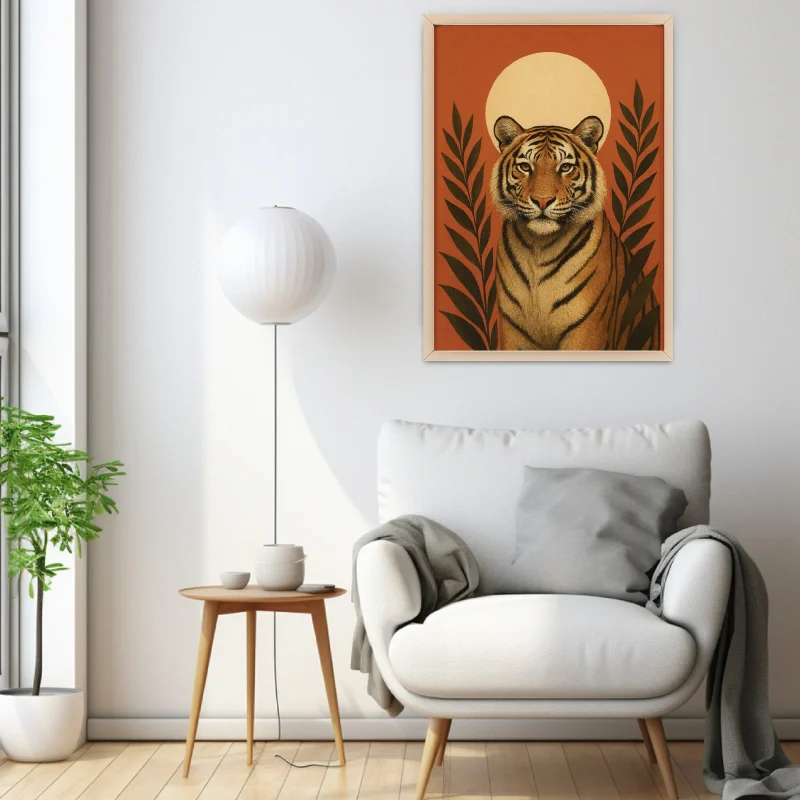 Tiger Poster with Wooden Frame (2)